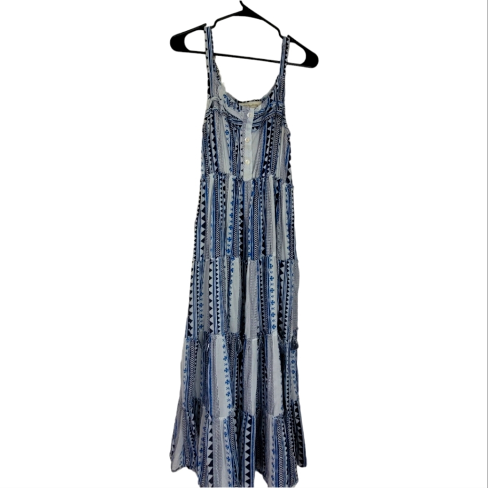 Blue Patterned Maxi Dress
